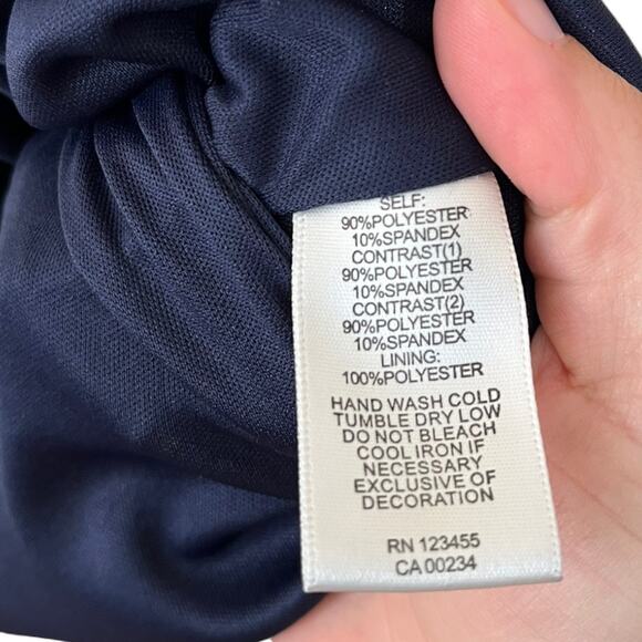 Design Lab Lord & Taylor blue faux suede patchwork pattern dress Med - Picture 4 of 4